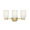 Westinghouse Fixture Wall 60W 3-Light Sylvestre Champagne Brass CylIndoorical Frosted Glass 6126700 - alternate 1